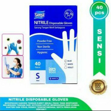 Sensi Nitrile Disposable Gloves Isi 40pcs