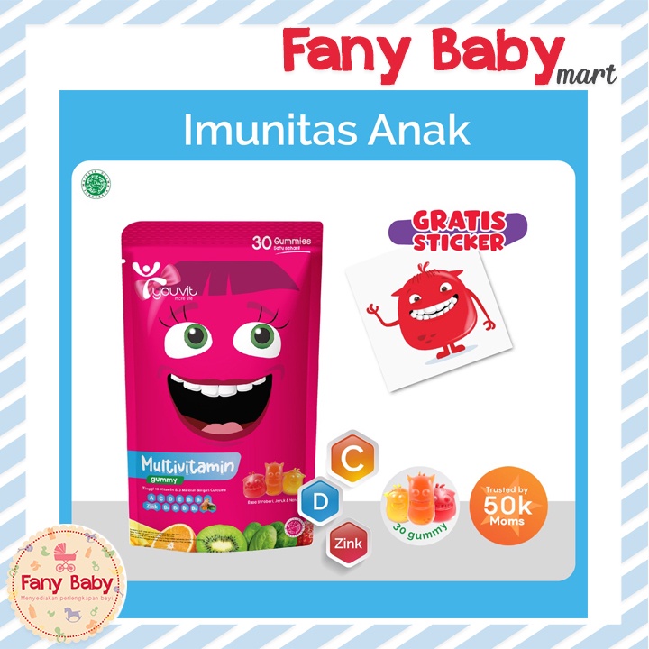 YOUVIT MULTIVITAMIN GUMMY ANAK 1 SACHET ISI 30 GUMMY