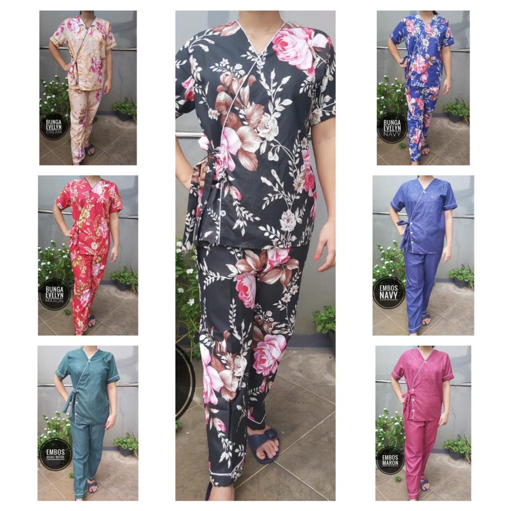 BAJU TIDUR WANITA / PIYAMA WANITA KIMONO MOTIF FLOWER CP