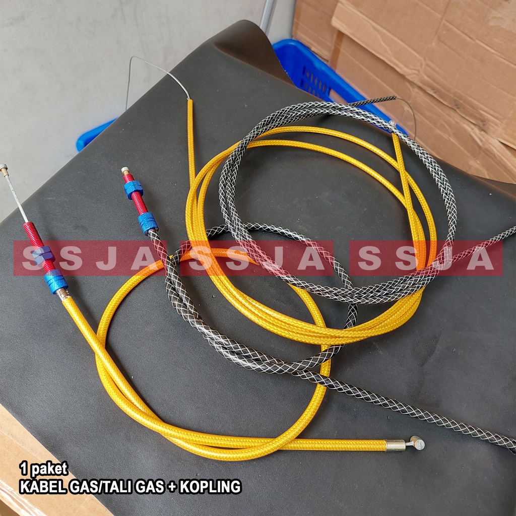 1 PAKET kabel gas varaisi/tali gas varasi ukuran 190cm dan kabel kopling/tali kopling varasi ukuran 90cm model serat