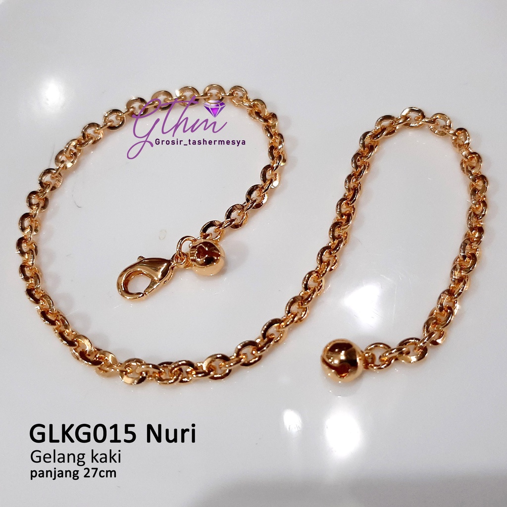 Gelang Kaki Nuri Gold Plated Jewelry Anti Karat Perhiasan Fashion Import GLKG015 Gthm