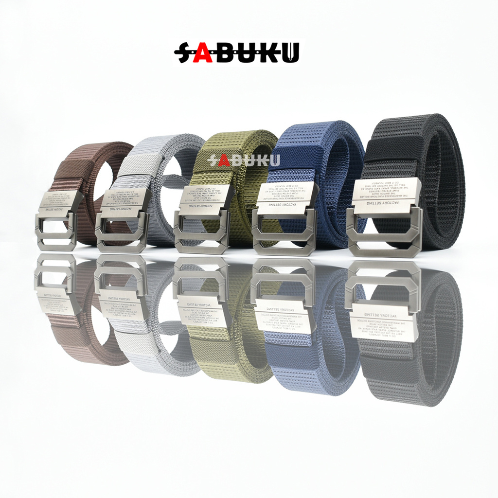 Ikat Pinggang Pria Kanvas Buckle Gesper Tactical Belt Pria Sabuk Nylon Canvas Double Ring - 029