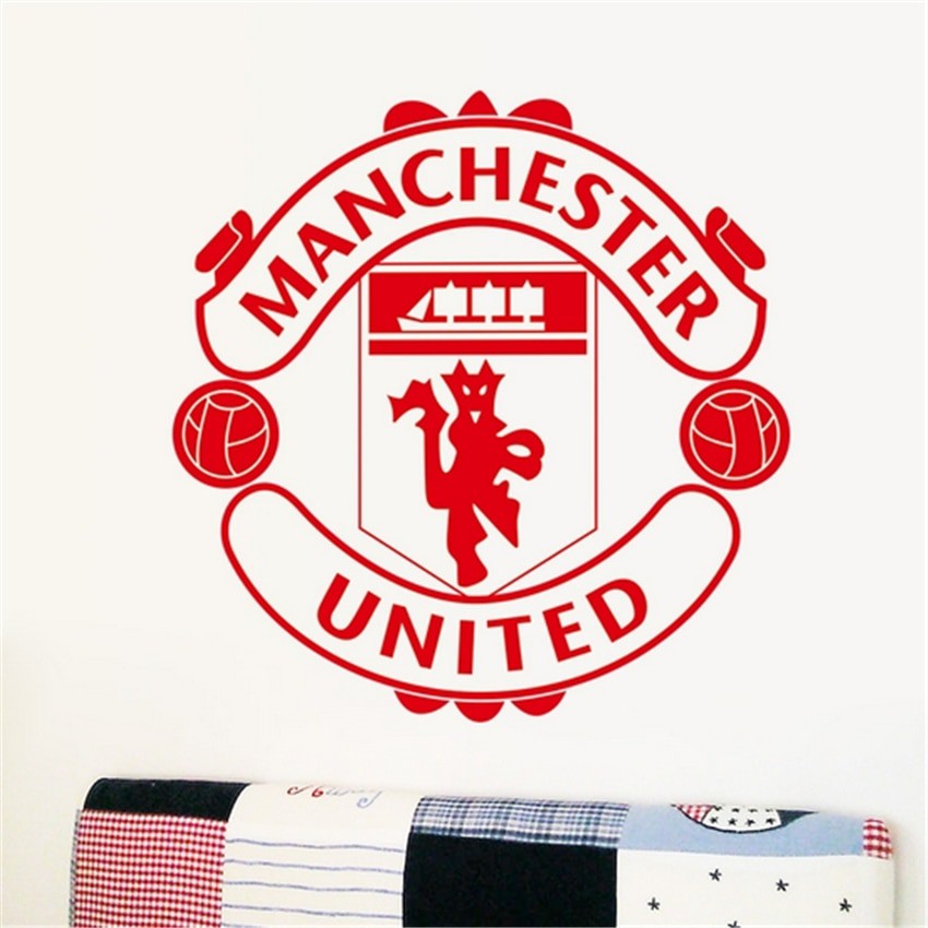 CUTTING WALL STIKER PAJANGAN DINDING KACA TEMBOK CUSTOM LOGO CLUB  SEPAK BOLA MU MANCHESTER UNITED