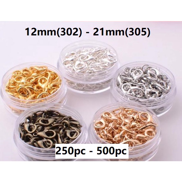 Uk  14mm(303) - 21mm( 305) Harga/250-500pc Kait Lobster Kait Kalung / Kait Gelang / Kait Liontin