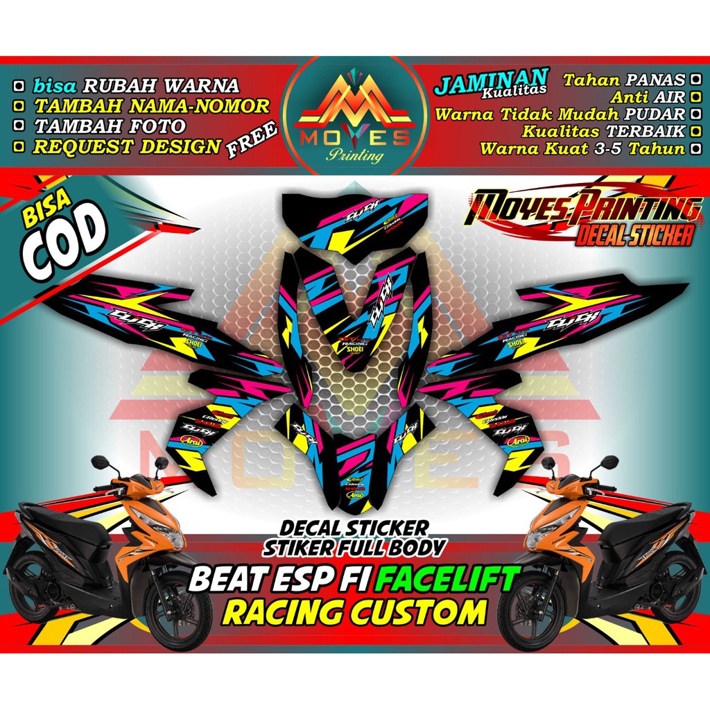 Decal stiker beat esp fi thn 2017 stiker decal fullbody honda beat fi decal setiker motor beat moif 