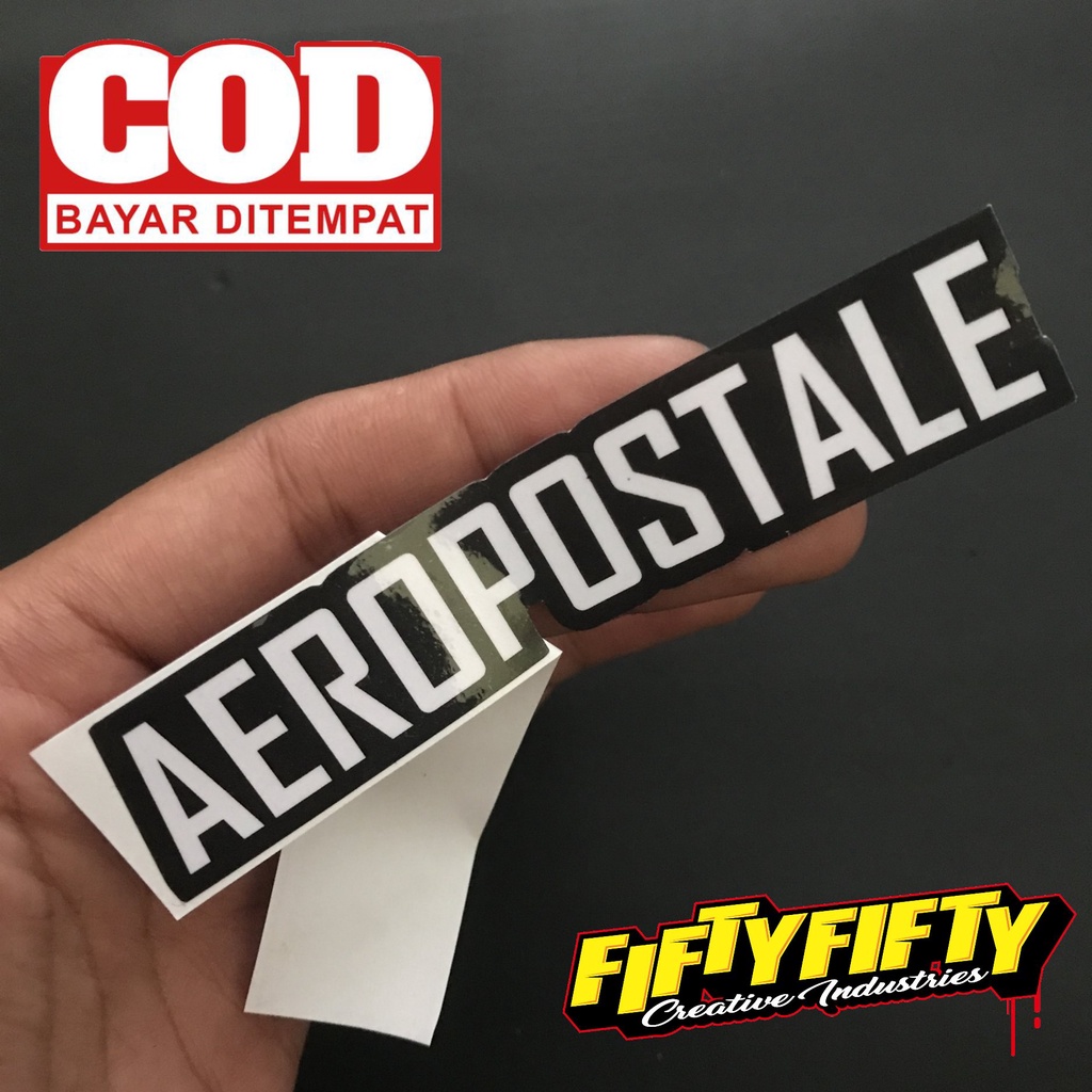 Stiker Print Cut AEROPOSTALE Stiker Printing Laminasi Glossy Stiker Motor Mobil Helm Sudah Membentuk Pola Desain