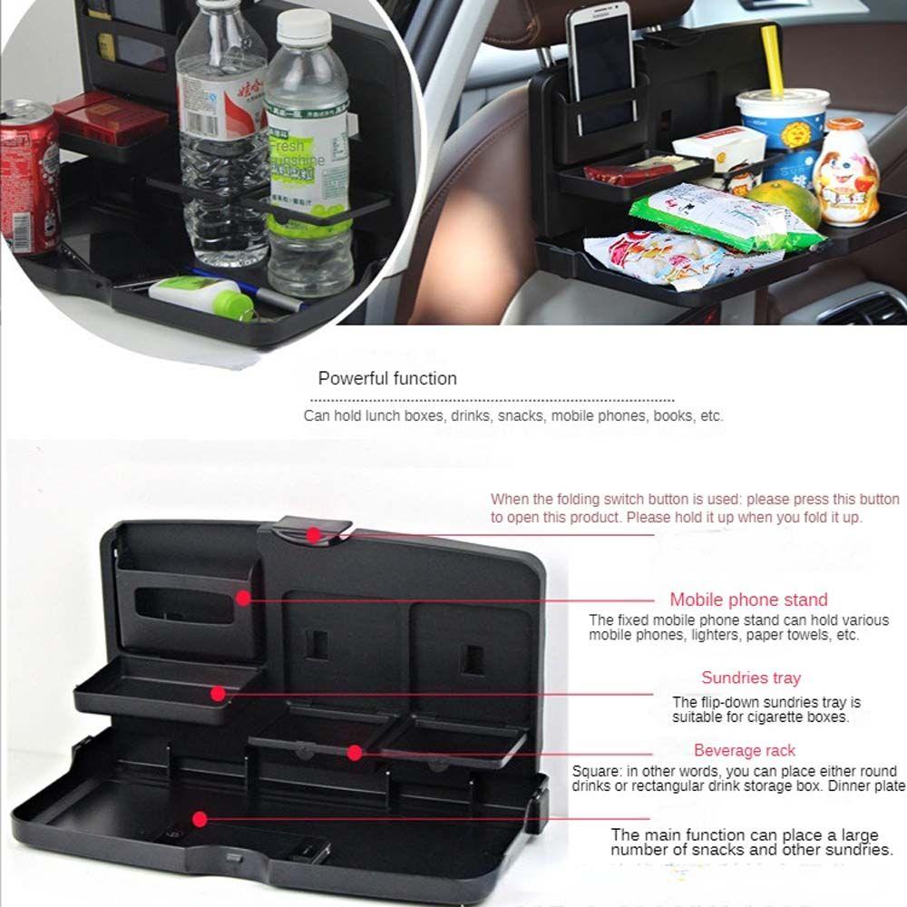 Lanfy Piring Makan Mobil Lipat Multi-Fungsi Car Storage Organizer Rak Minuman Meja Makan Tempat Penyimpanan Tetap