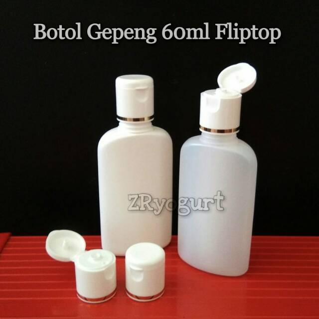 Botol Gepeng 60ml Tutup Fliptop