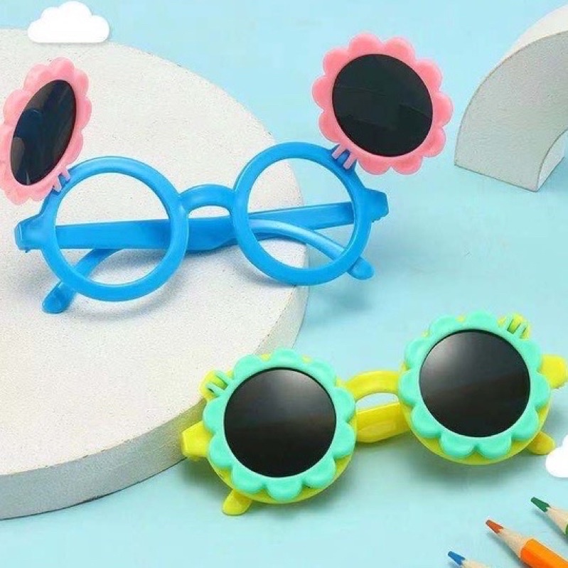 kacamata anak bunga kid sunglasses kacamata hitam anak fashion bunga kabu uv protection bisa dibuka