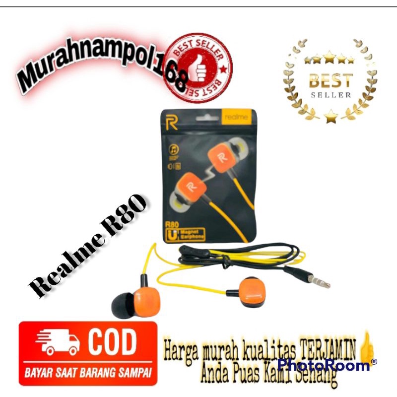 MN - Headset Handsfree Realme Buds R 80 Mega Bass Magnet Earphone Realme Buds R-80 R80