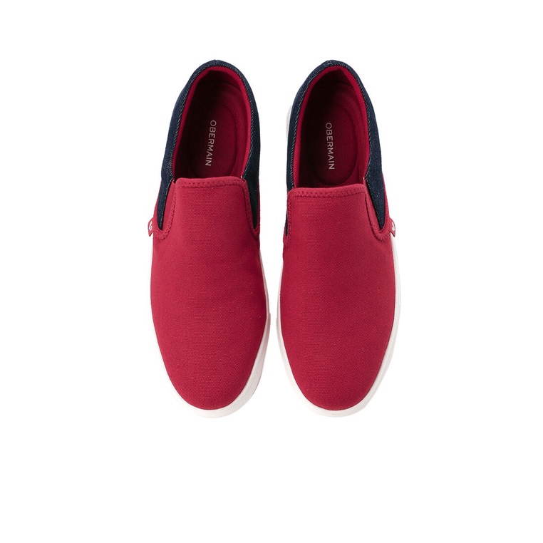 SEPATU SLIP ON OBERMAIN PRIA ORIGINAL CASUAL BRANDED ASLI MERAH OM13