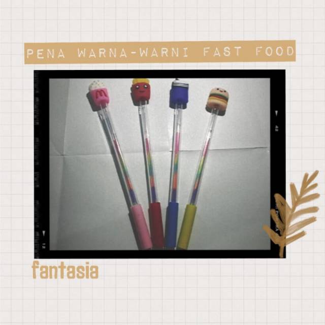 

Pena Warna-Warni Character Fast Food