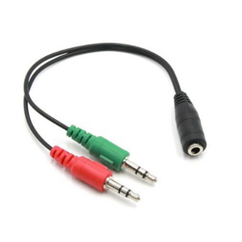 Cable aux jack 3.5mm female to 2 male 3.5 splitter microphone audio for headset headphone earphone