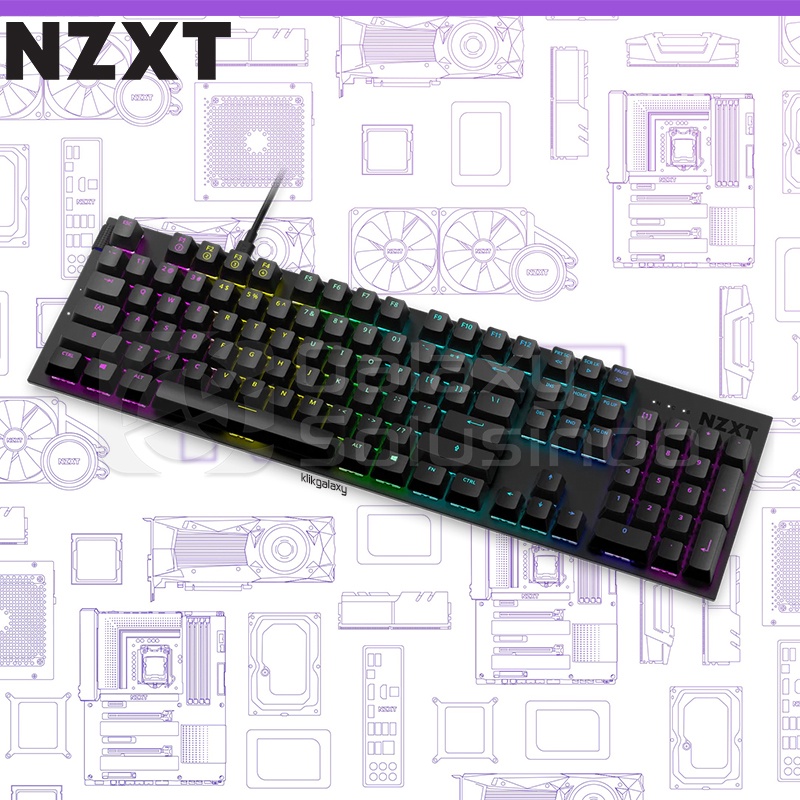 NZXT Function Black Full Size Mechanical Gaming Keyboard - Gateron Red Switch
