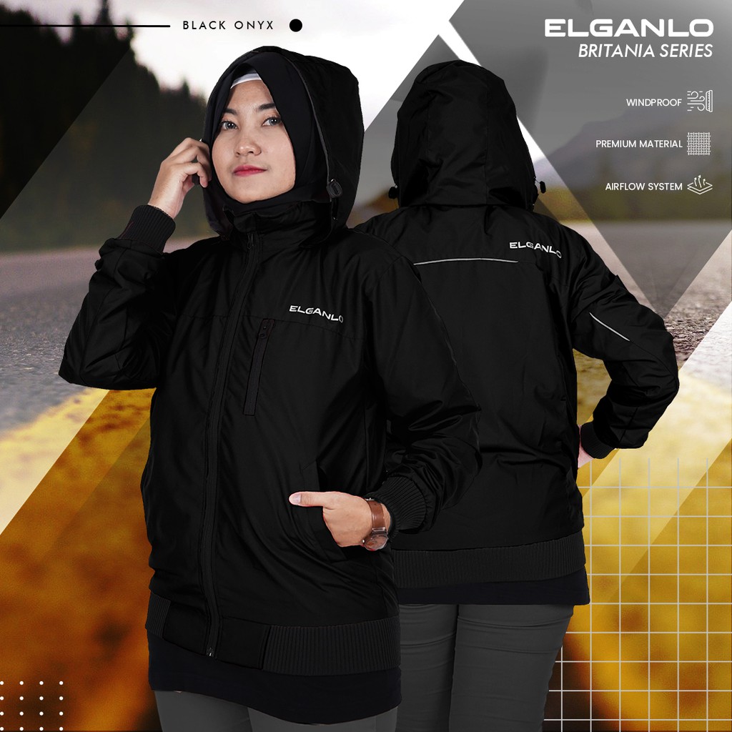 Elganlo Jaket BRITANIA - Jaket Multifungsi Jaket Windproof Jaket Motor Wanita Jaket Parasut Jaket Ri