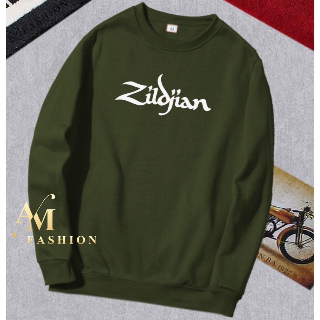 AM Fashion COD Sweater Hoodie Distro Motif Zildjian Text Putih Premium Quality T-Shirt Pria Branded 