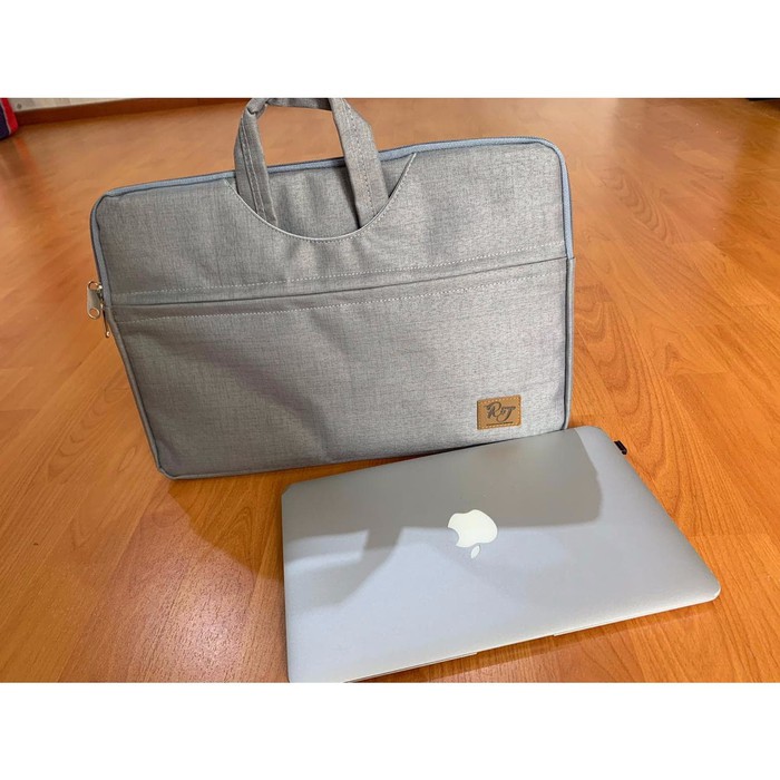 Tas Laptop 13 inch Softcase Macbook Nylon Jinjing Anti Air - Abu-Abu