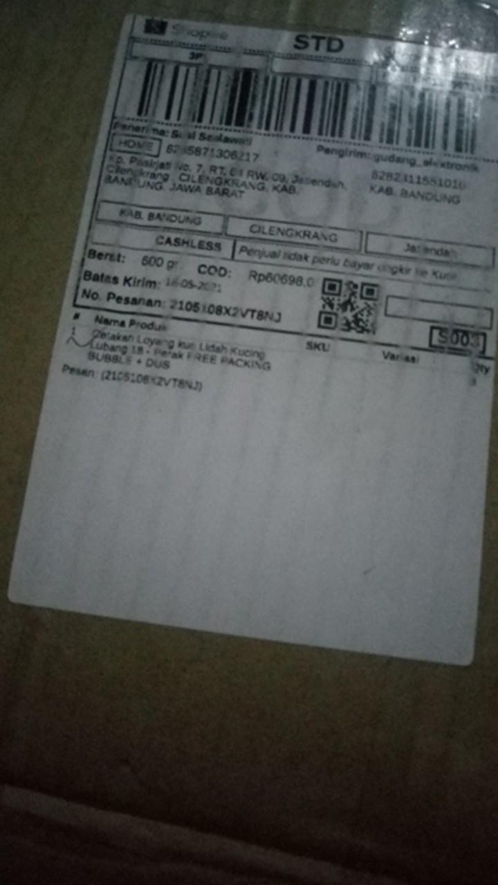 Cetakan Loyang Kue Lidah Kucing Lubang 18 - Perak Free Packing Bubble + Dus