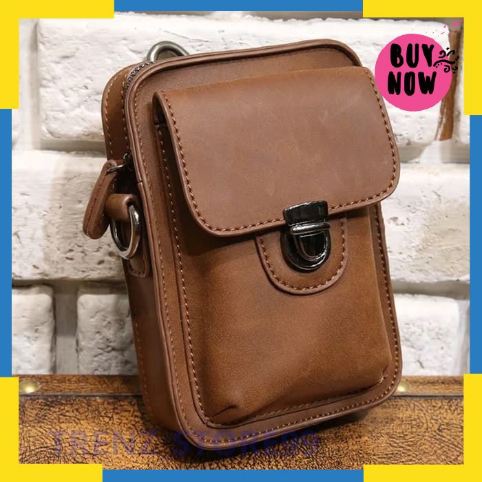 Terlaris Tas Selempang Kulit Tas Pinggang Hp Pria 2082 Elegan