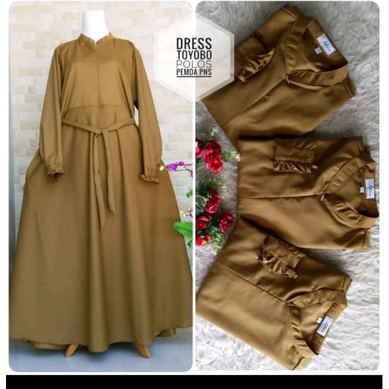 Toyobo khaki gamis (PEMDA)/Sada hijab original