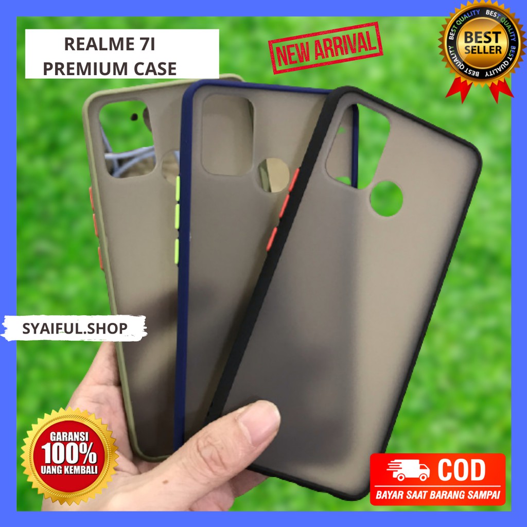 CASE REALME 7I PREMIUM HYBRID CASE BLACK DOVE ANTI PECAH