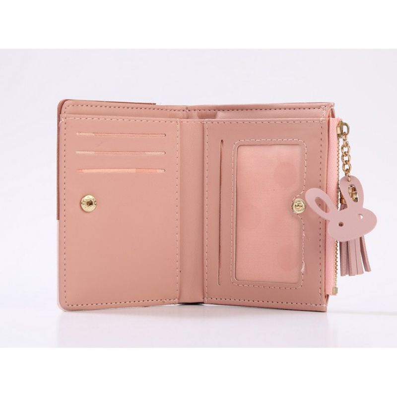 Dompet Mini Import Rumbai Resleting Dompet Mini Wanita Tiga Warna Fashion Korea