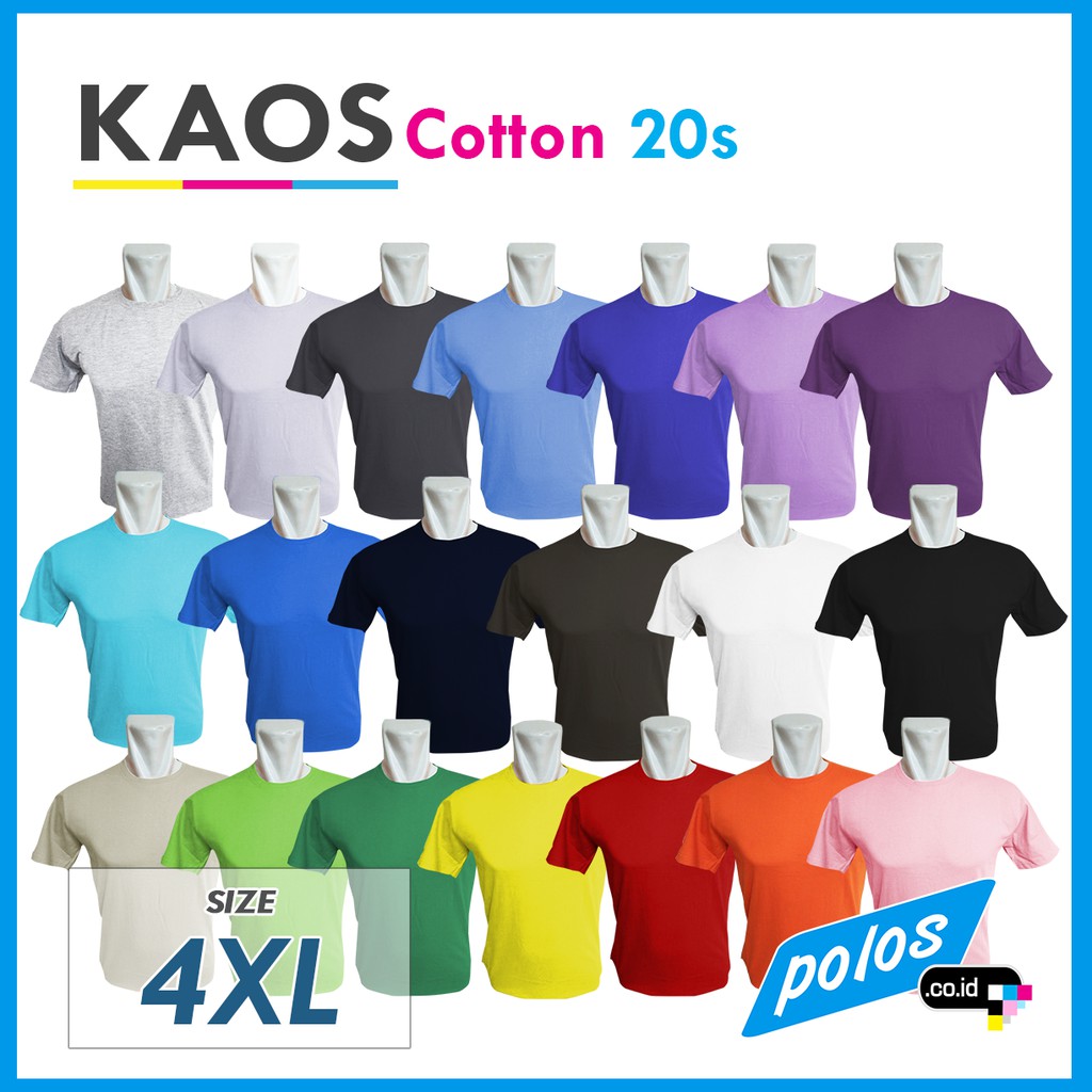  Kaos  Polos  Super Cotton 20s Unisex Ukuran  JUMBO  BIG SIZE 