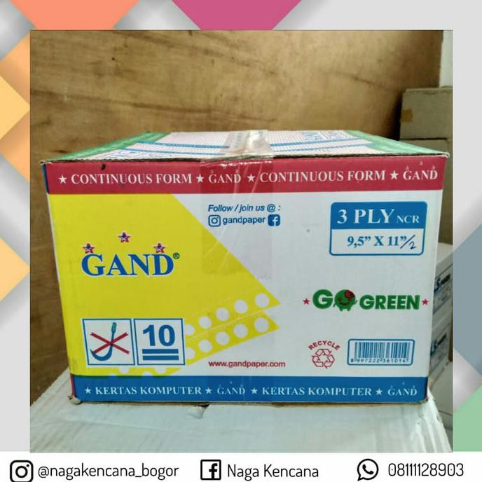 

BARANG BARU Kertas Komputer Kecil K3 / Continuous Form Gand 3 Ply PRS ( 9,5*11/2 )