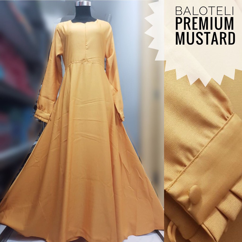 Paling Baru Model Gamis Kombinasi Warna Kuning Kunyit  