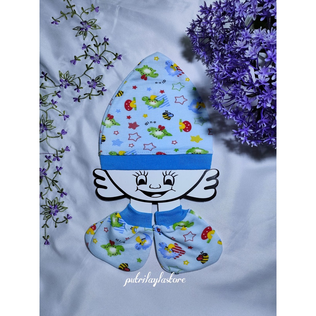 topi set sarung kaki bayi / topi bayi+ sarung kaki bayi terbaru