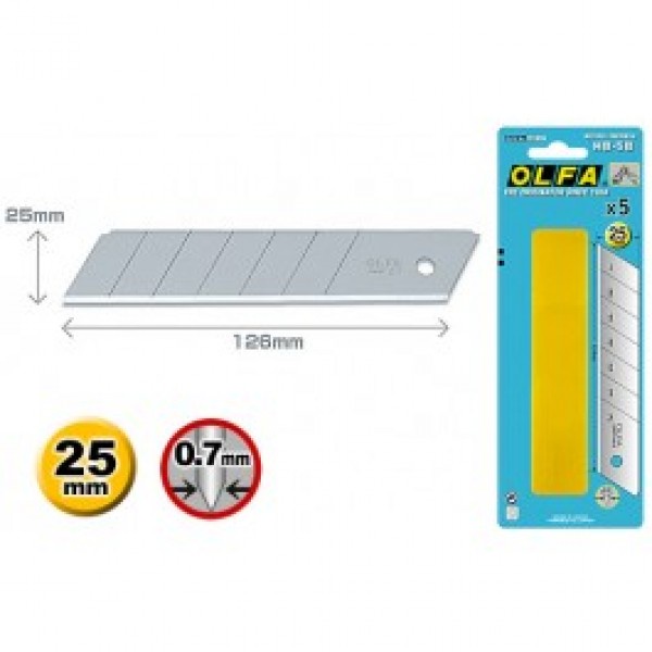 

(Khusus BATAM) OLFA HB-5B Extra Heavy-Duty Spare Blades 25mm | Refill / Isi Ulang Pisau Cutter (5 pcs)