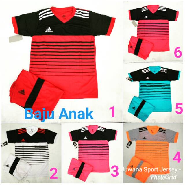 [Adidas 02] setelan baju Jersey olahraga anak baju bola baju jersey futsal baju Jersey voli
