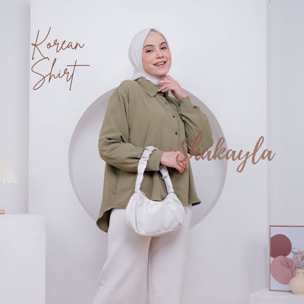 Shakayla Kemeja Panjang Basic Oversize Crinkle Airflow LD 120cm