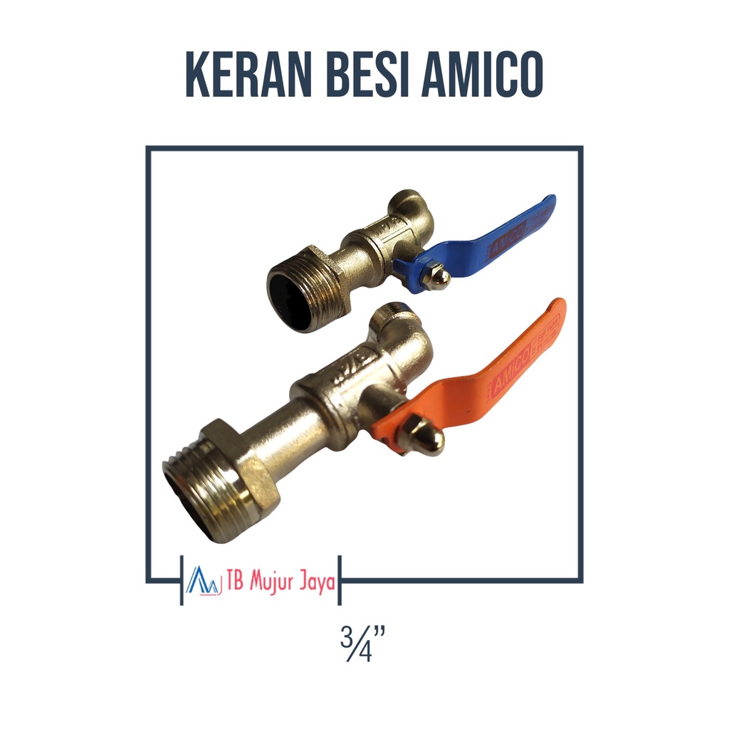 Kran Air Besi / Kran Tembok Gagang Panjang Amico 3/4"