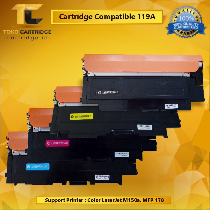 Cartridge Toner Compatible 119A W2092A W2093A W2091A W2090A Printer 150a 150nw MFP 178nw 179fnw