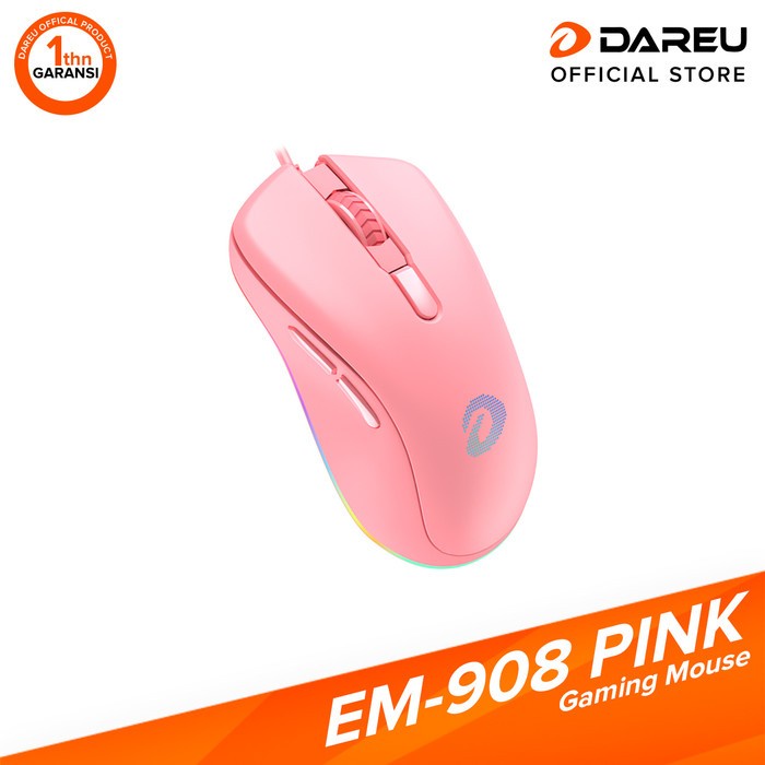 DAREU EM-908 Gaming Mouse Pink Edition