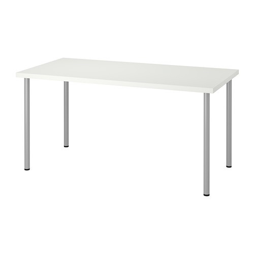 RV IKEA 366 ADILS & LINNMON 150x75  Meja Serbaguna Putih Kaki Perak