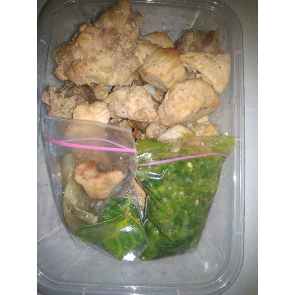 

paket sayur racik. ayam goreng lombok ijo