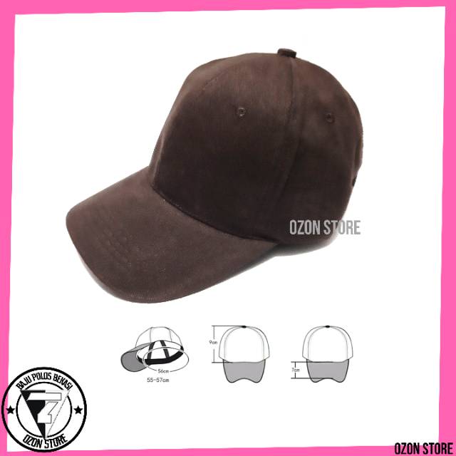 Topi Baseball Distro Caps Polos Pengait Besi Bahan Rapel Premium - Coklat Kopi