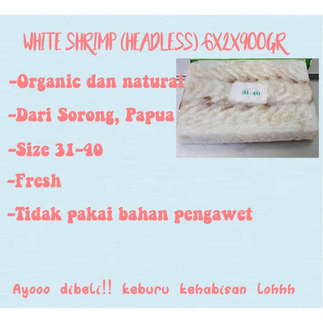 

udang segar tanpa kepala