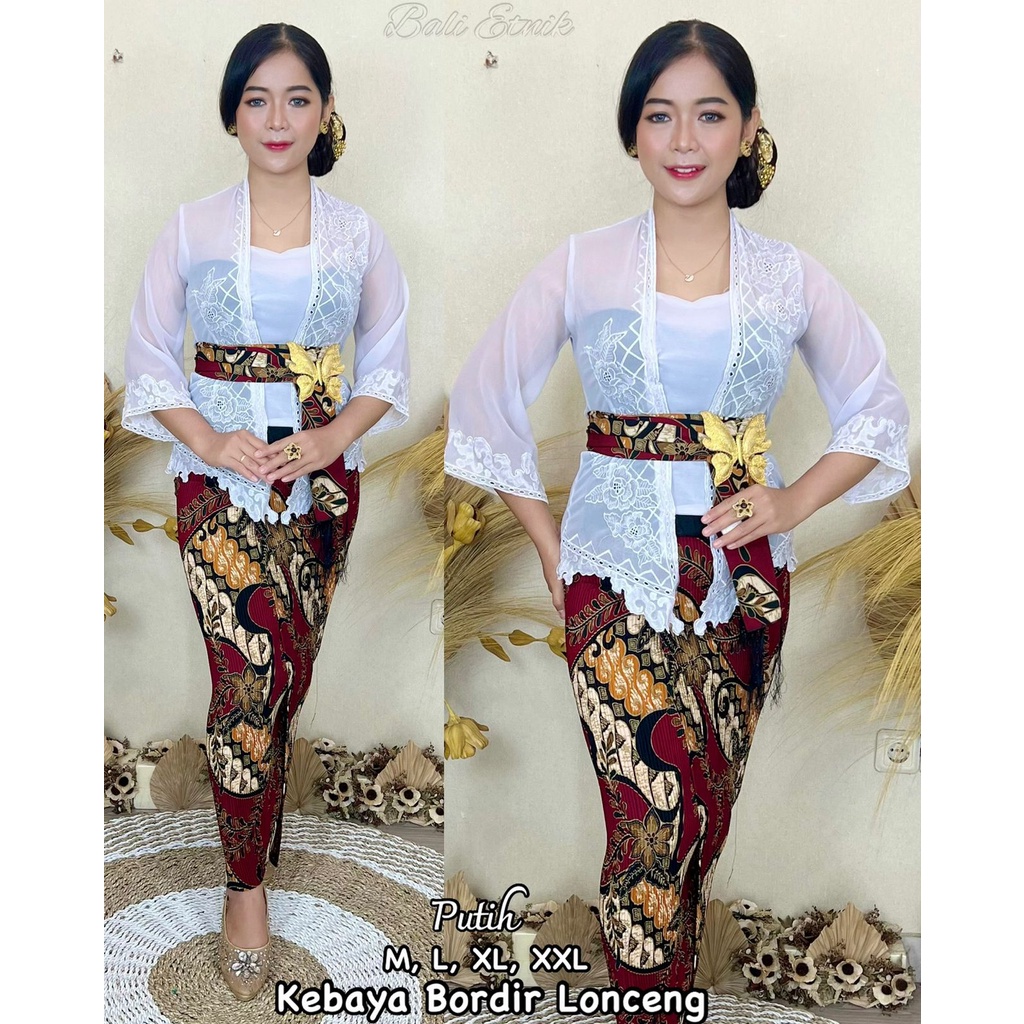 kebaya bali / kebaya bordir / kebaya jadi sifon creft / kebaya kerawang motif terbaru /kebaya jadi b