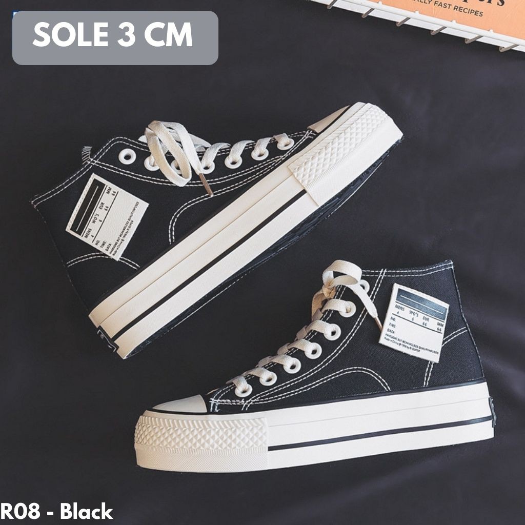 SEPATU SNEAKERS TALI HIGHTOP IMPORT BATAM CANTIK OOTD ZAMAN NOW R08