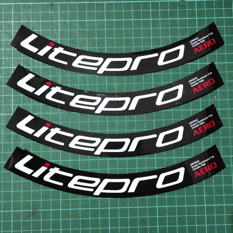 decal rims velg sepeda lipat seli wheelset 20inch litepro lebar 2.5cm 4pcs