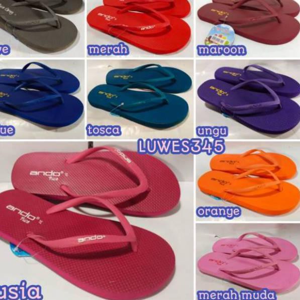 Wow Murah Meriah SANDAL ANDO Bahan Karet NICE WARNA  