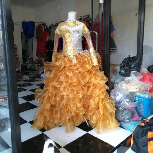 Wedding dress organza mix brukat