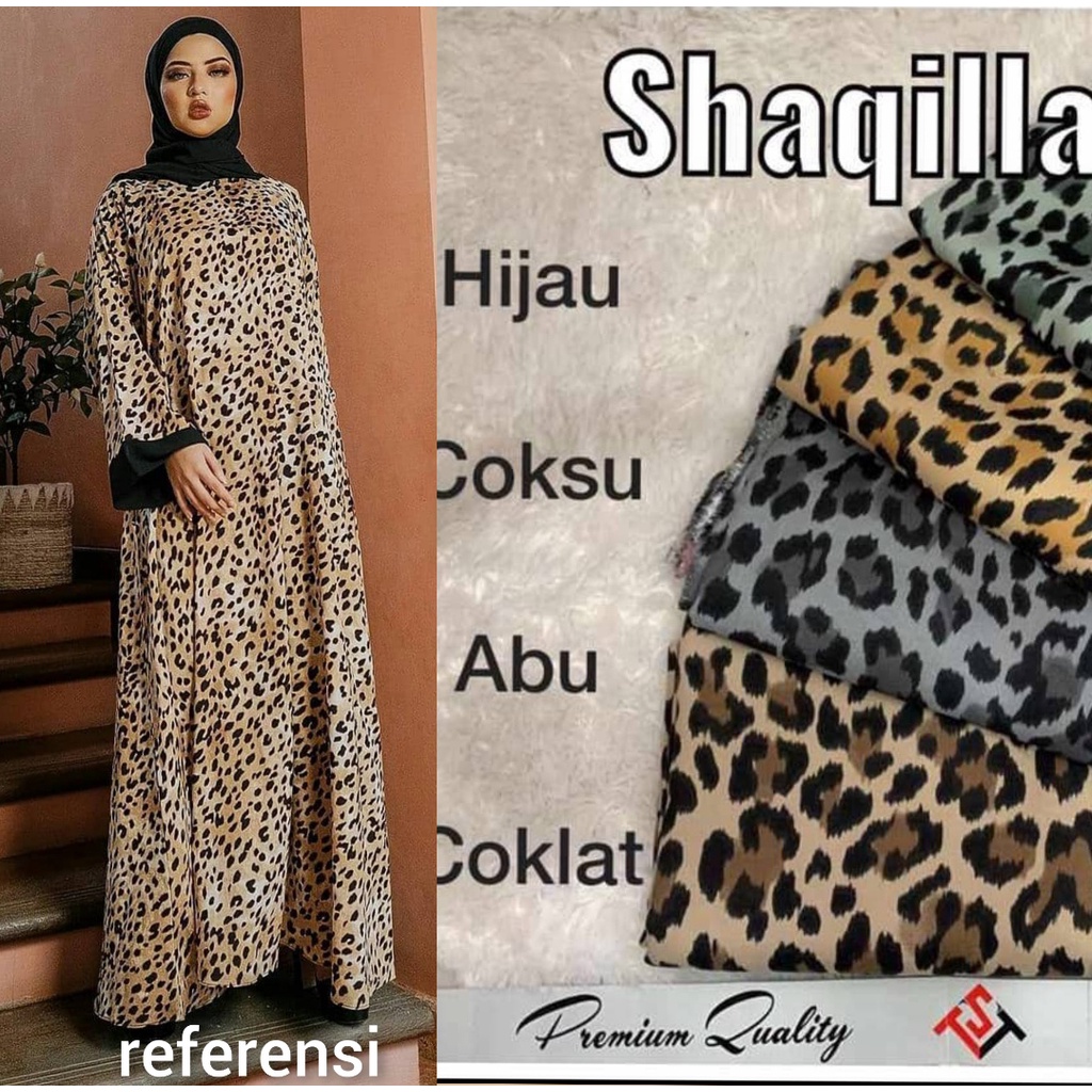 Kain Shakila Premium Motif Leopard Macan Harga setengah meter