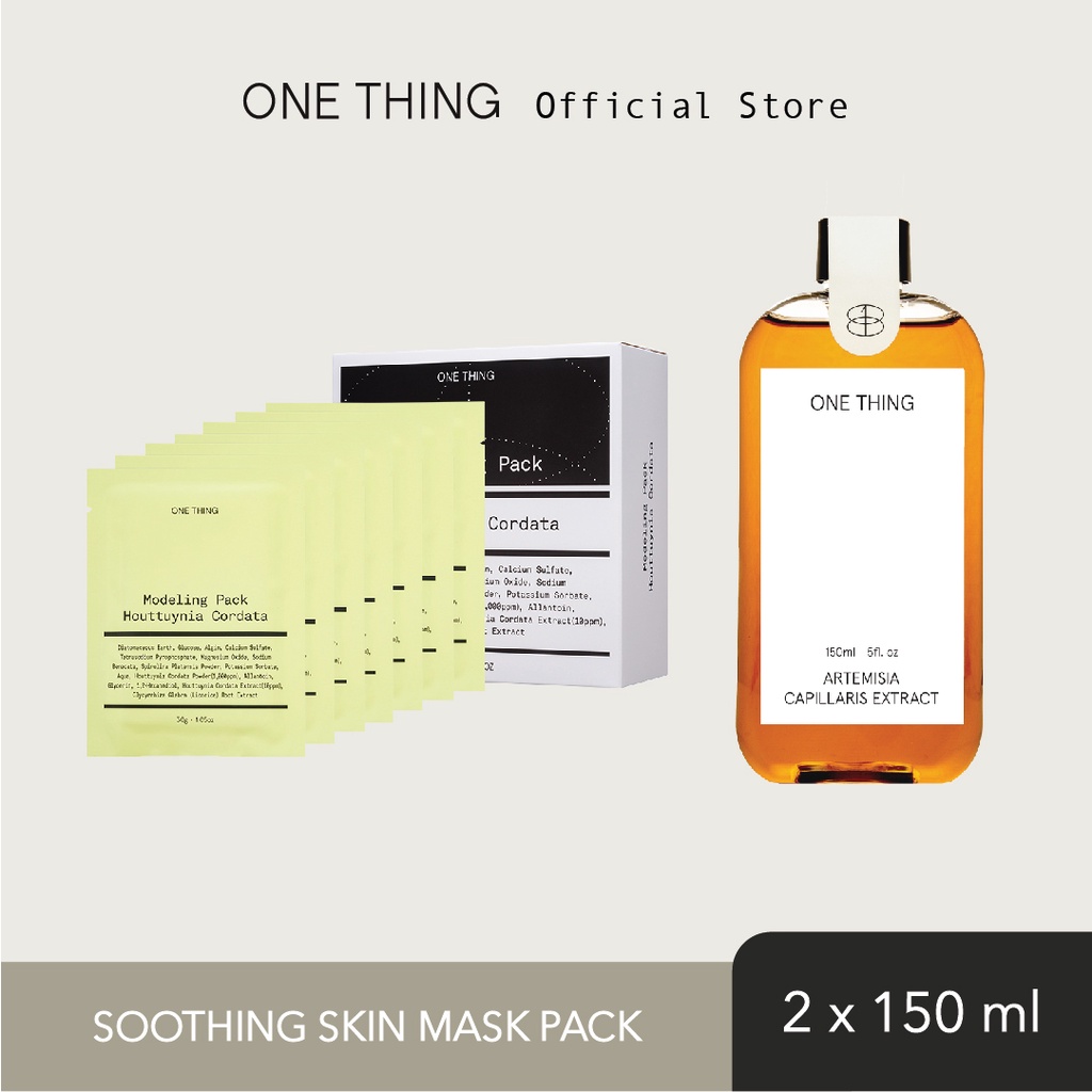 ONE THING Soothing Mask Pack (Artemisia Capillaris Extract + Houttuynia Mask) | Bundle Korean Mugwor