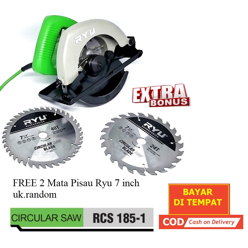 RYURCS 185-1 Circle Ryu / Mesin Circular Saw / Mesin Circle Gergaji Potong Kayu 7 inch RCS 185-1/ Mesin Potong Kayu MURAH ORIGINAL BERGARANSI