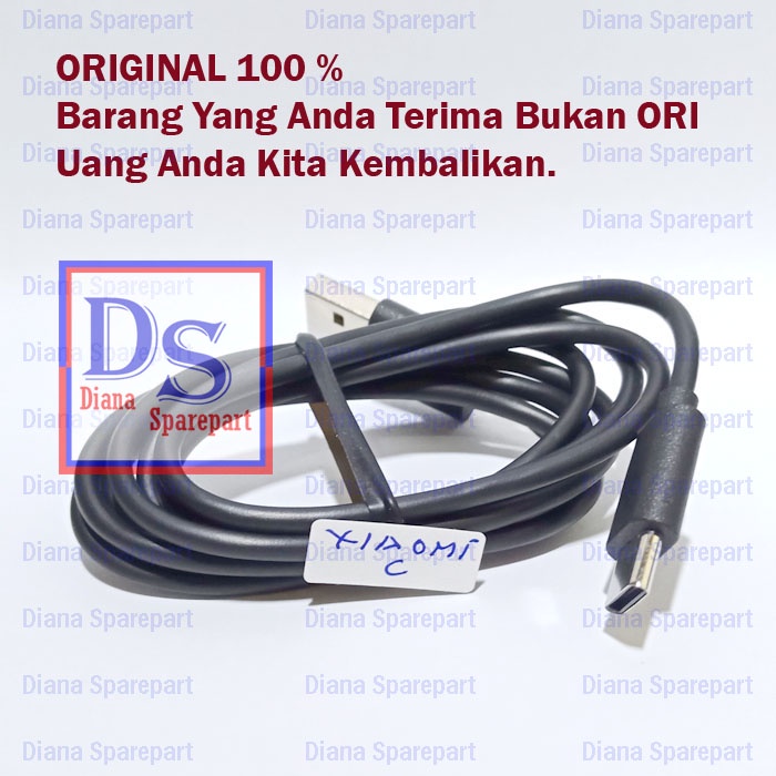 Kabel Data Xiaomi Mia1 Mi A1 Mi6x Mi 6X Cable Cas Casan Type C Original 100 Hitam