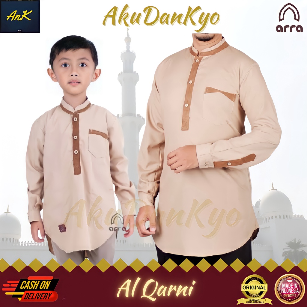 Baju Koko Couple Ayah Dan Anak Lengan Panjang Arra Al Qarni Baju Kokoh Muslim Kurta Pakistan